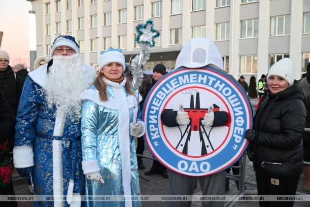 В Кричеве прошло шествие дедов морозов и выбрали самую креативную елку