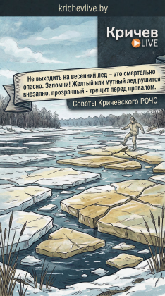 Кричевские спасатели предупреждают: выход на весенний лед смертельно опасен