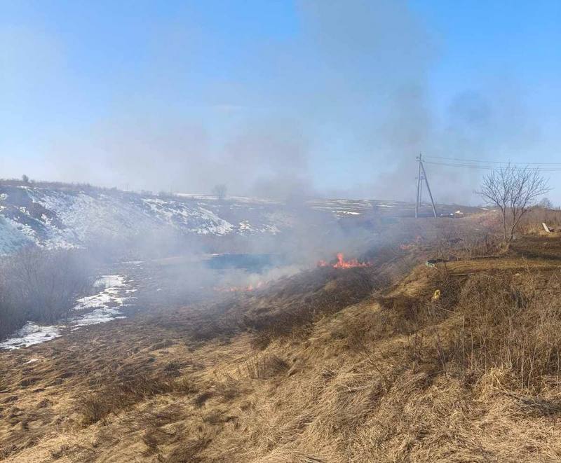 В Кричеве тушили возгорание
